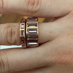 Atelier Swarovski rose gold purple ring set NWT